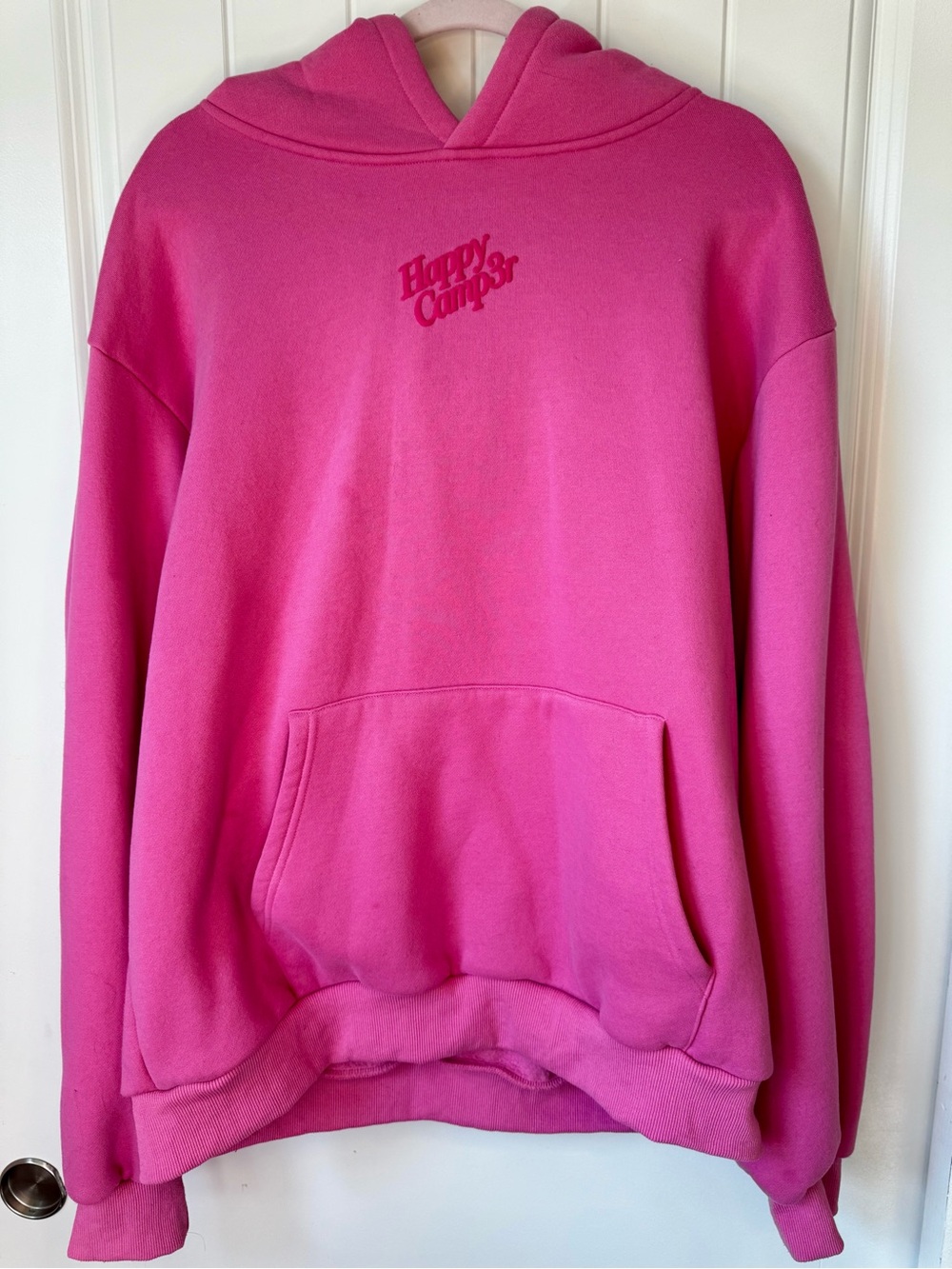 Happy Camper Hot Pink Hoodie Sweatshirt